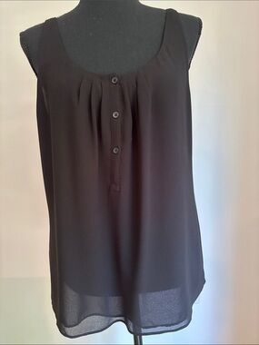 Ann Taylor LOFT black camisole blouse shirt S PERFECT! Fully lined